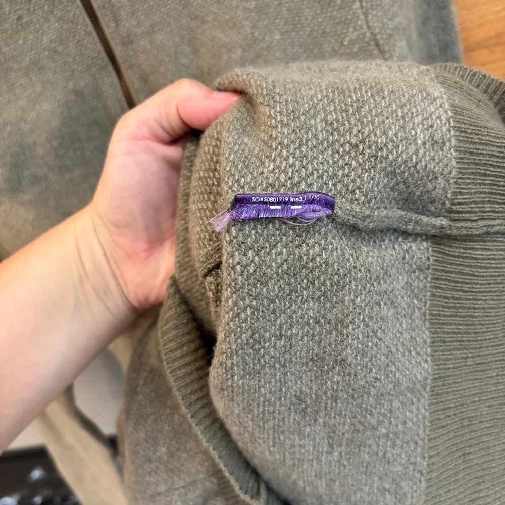 Ralph Lauren Purple Label Birdseye Cashmere Quarter Zip Slim Fit Sweater Sz S - Picture 9 of 14